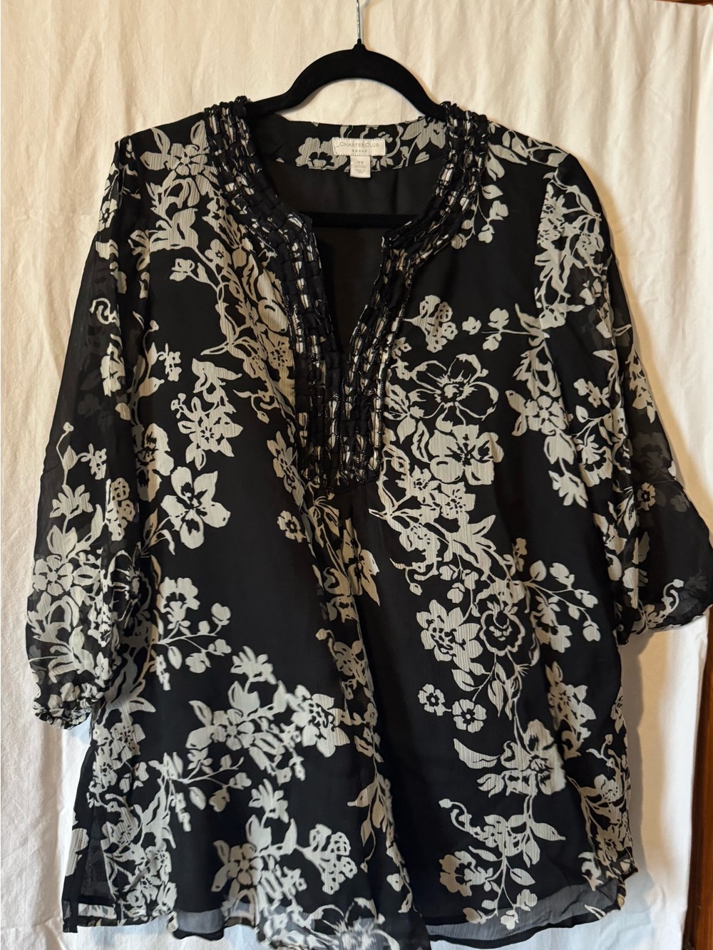 Women’s Floral Blouse– Charter Club - Size 14